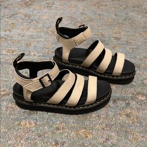 Dr. Martens Cream and Black Chunky Sandals